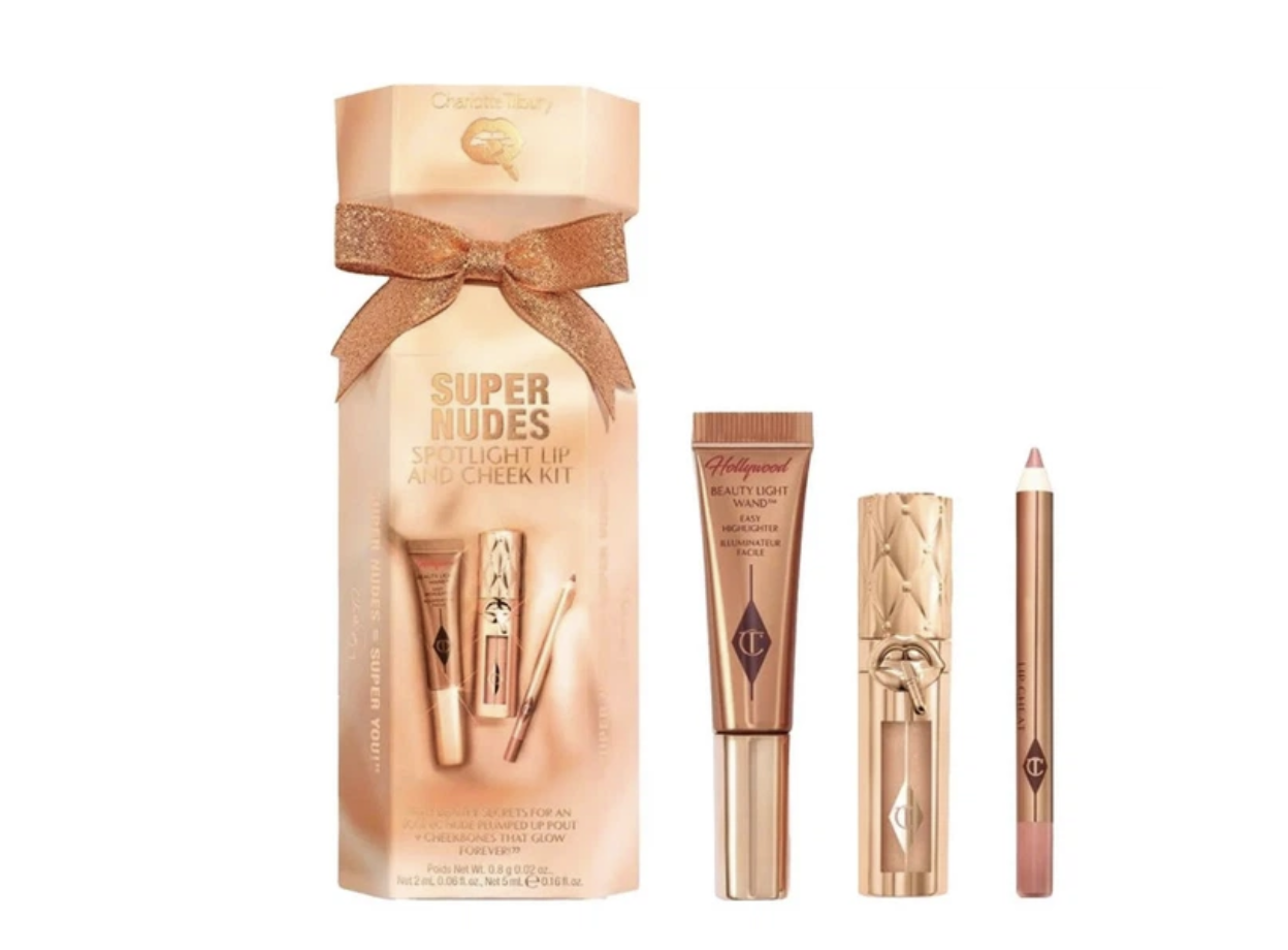 Набір Charlotte Tilbury Super Nudes Sportlight Lip and Cheek Trio