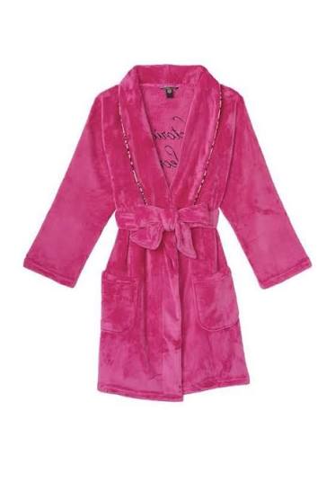 Халат плюшевий халат Victoria Secret Logo Short Cozy Robe XS/S
