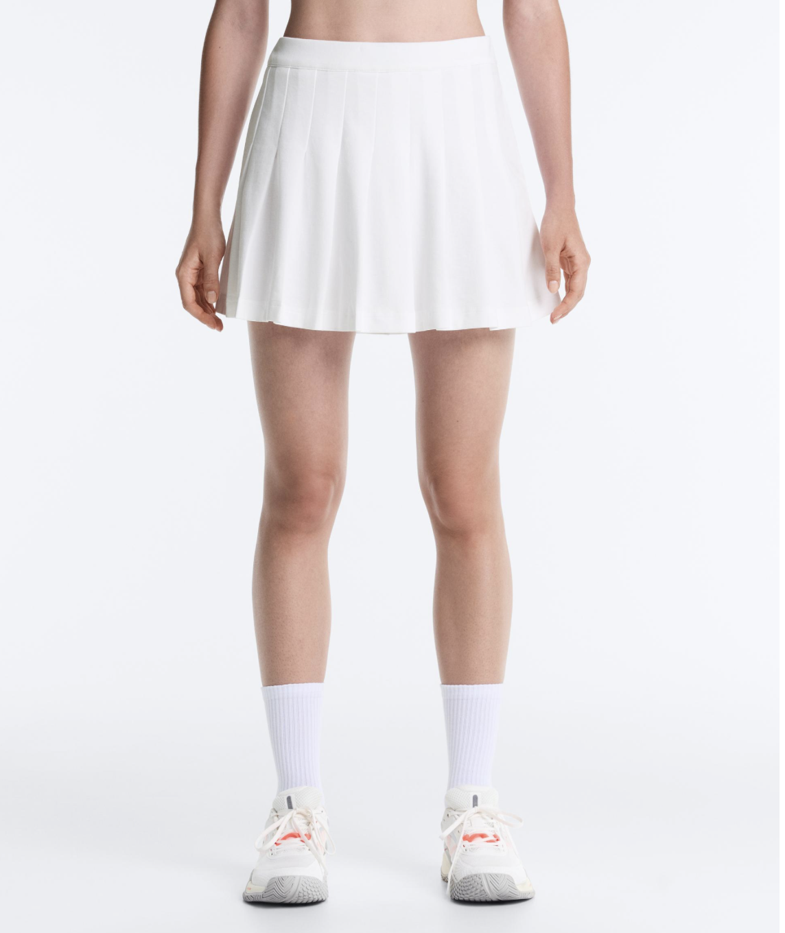 Тенісна біла спідниця Oysho Cotton pleated mini skirt Size L