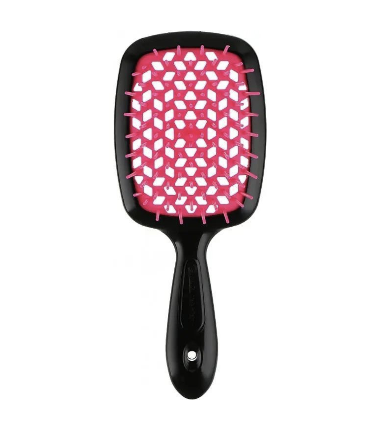 Janeke Superbrush Small - Гребінець для волосся чорна з рожевим