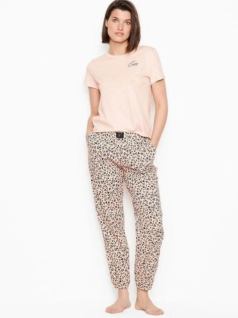 Піжама леопард Victoria's Secret tee-Jama set leopard розмір M