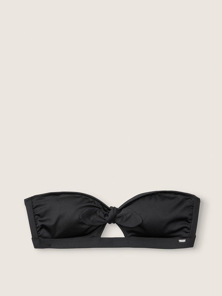 Купальник Топ Victoria’s Secret Pink SWIM KNOT FRONT BANDEAU TOP Black