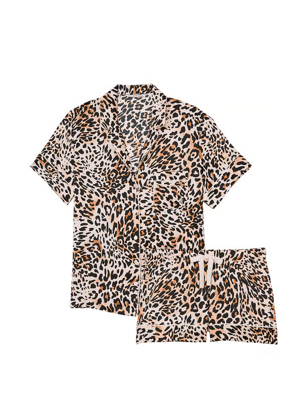 САТИНОВА ПІЖАМА SATIN SHORT PAJAMA SET WAVY LEOPARD M