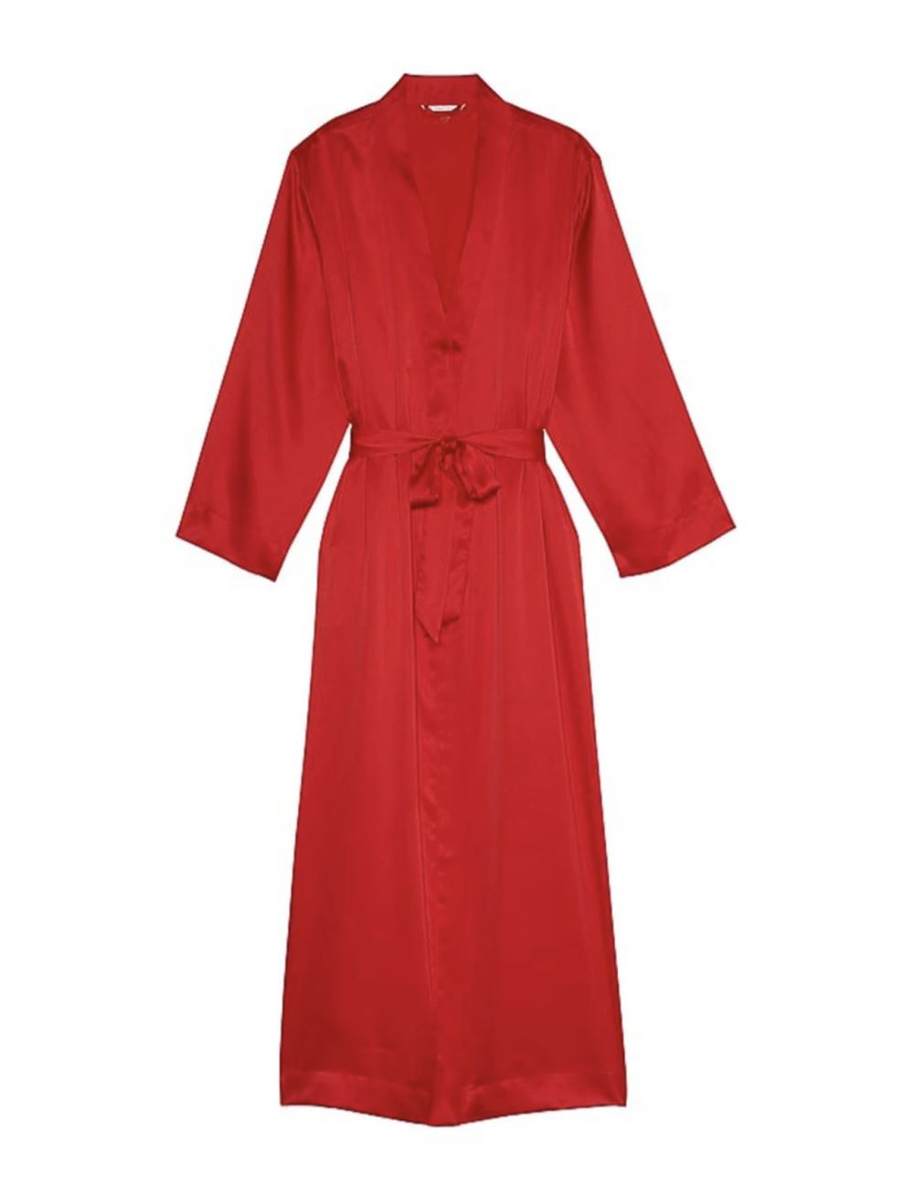 Сатиновий халат Victoria's Secret Satin Long Robe червоний довгий розмір M/L