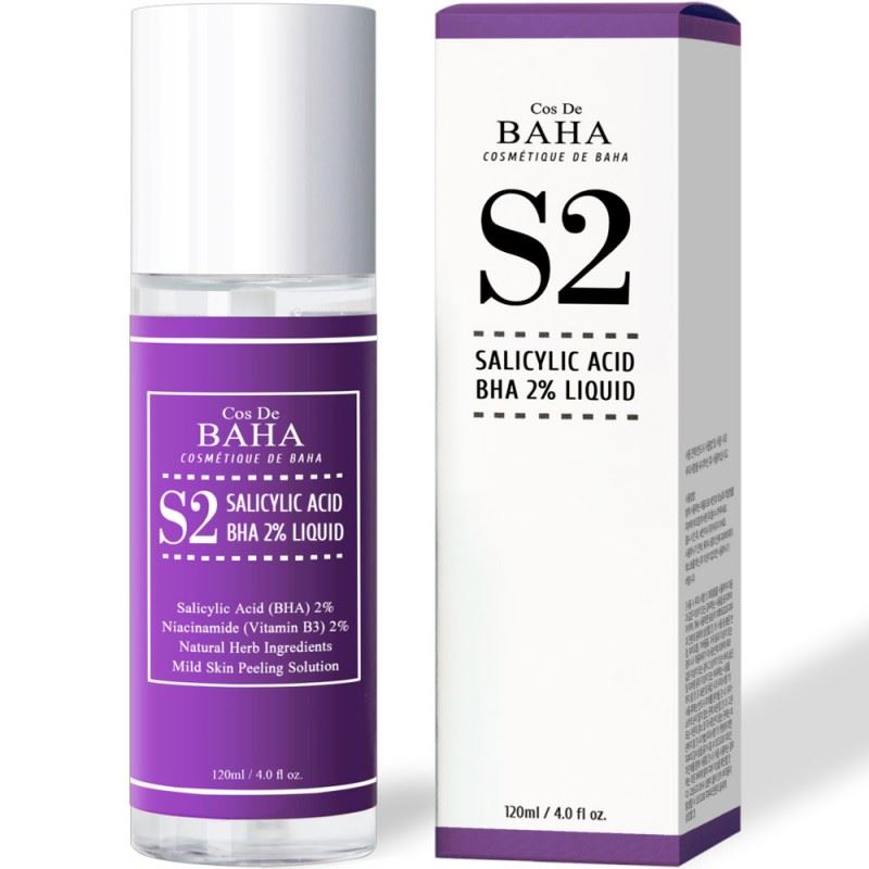 Cos De BAHA Salicylic Acid BHA 2% Liquid with Niacinamide Відлущуючий тонер із саліциловою кислотою 2% та ніацинамідом 2% , 120ml