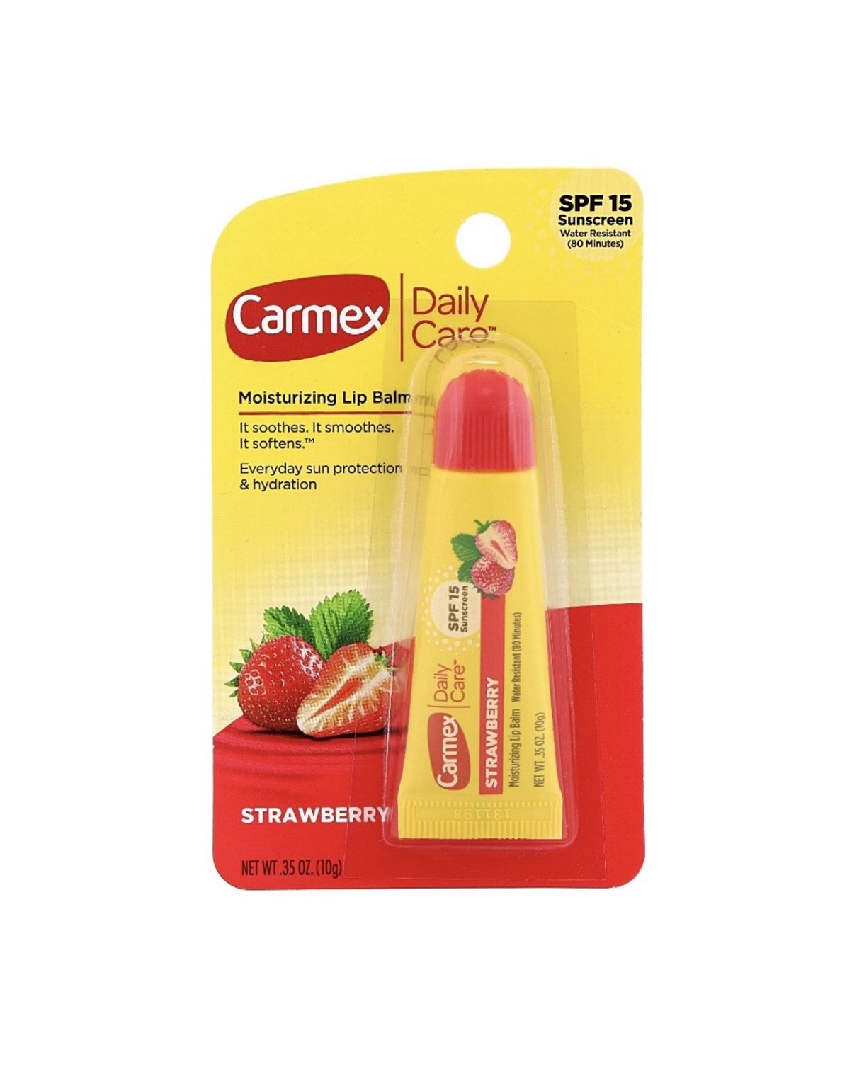 Бальзам для губ у тюбику "полуниця" Carmex Lip Balm strawberry