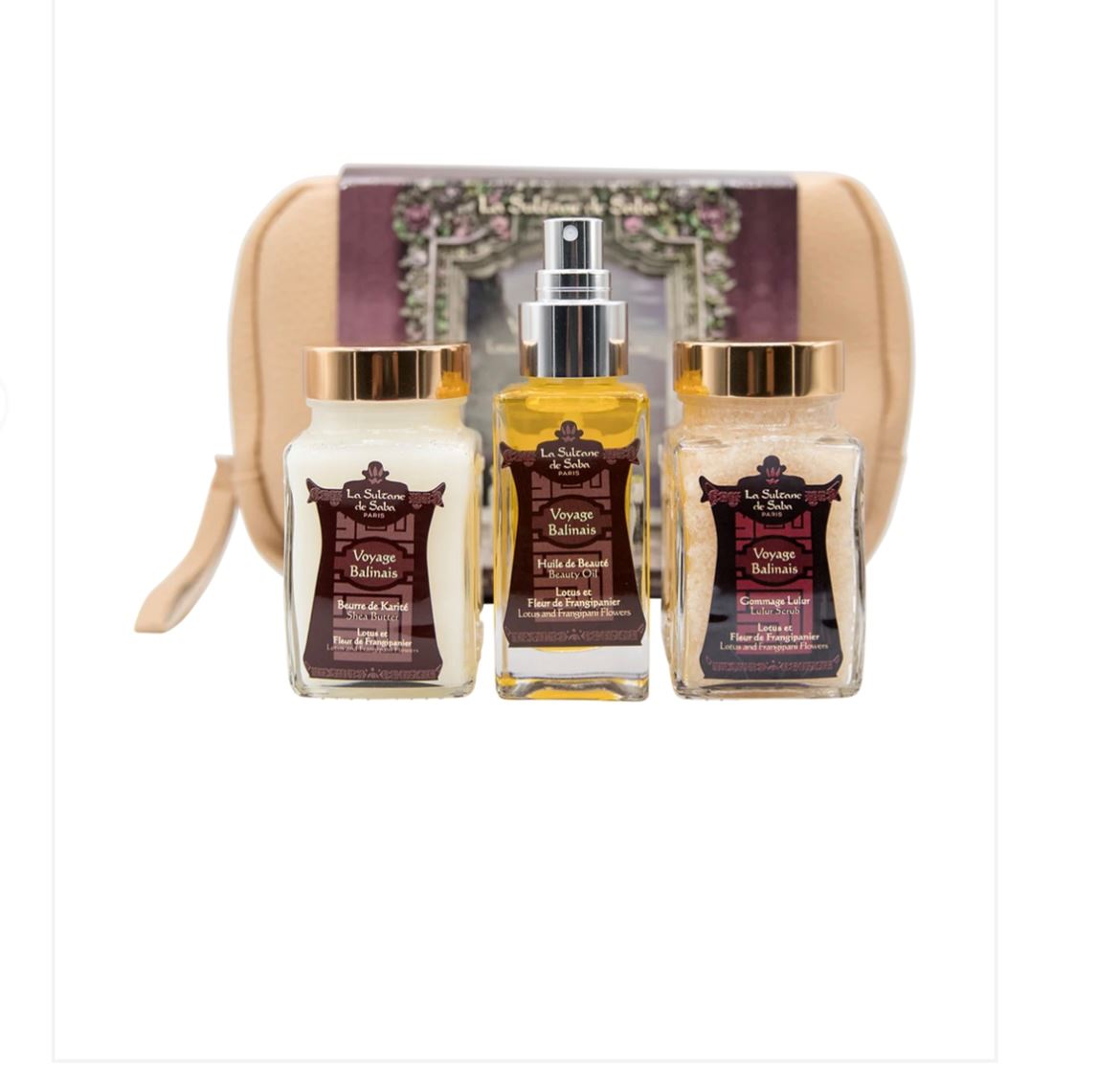Набір подарунковий для тіла La Sultane De Saba - BALINAIS Beauty Oil (Lotus and Frangipani Flowers) (Олійка 50ml + скраб 100ml + баттер 100ml)