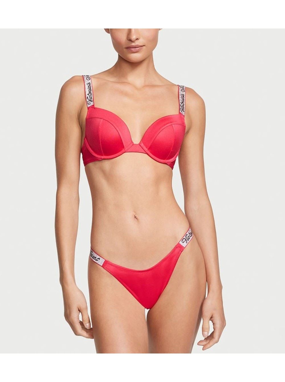 КУПАЛЬНИК BIKINI SHINE STRAP SEXY TEE PUSH-UP WILD STRAWBERRY LOGO SET