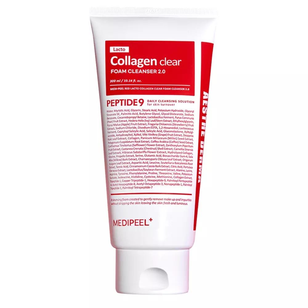 Очищувальна пінка для вмивання з колагеном MEDI PEEL Red Lacto Collagen Clear Foam Cleanser 2.0, 300 мл