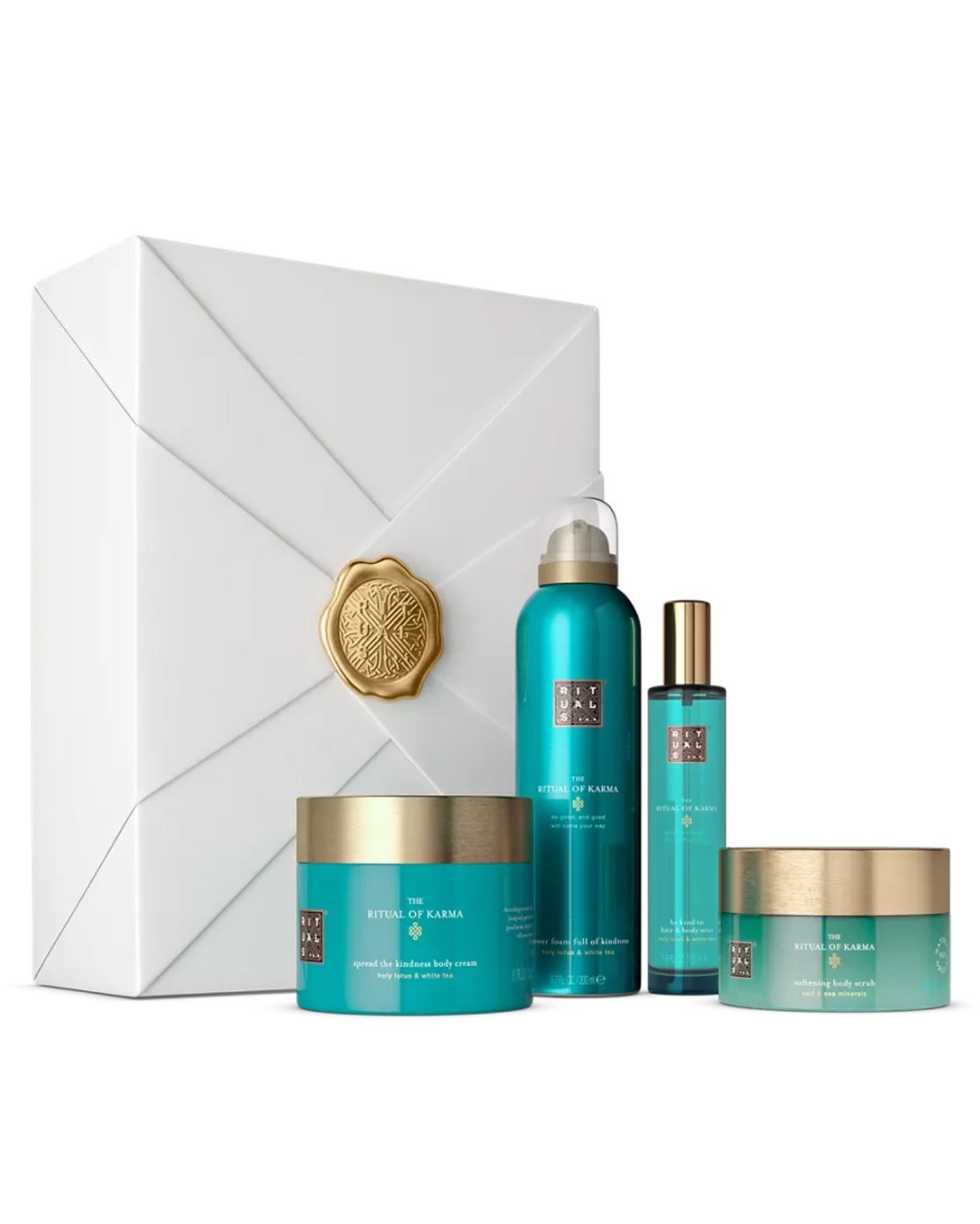 Набір Rituals The Ritual of Karma - Large Gift Set (sh/gel/200ml + b/scr/300ml + b/cr/200ml + mist/50ml)