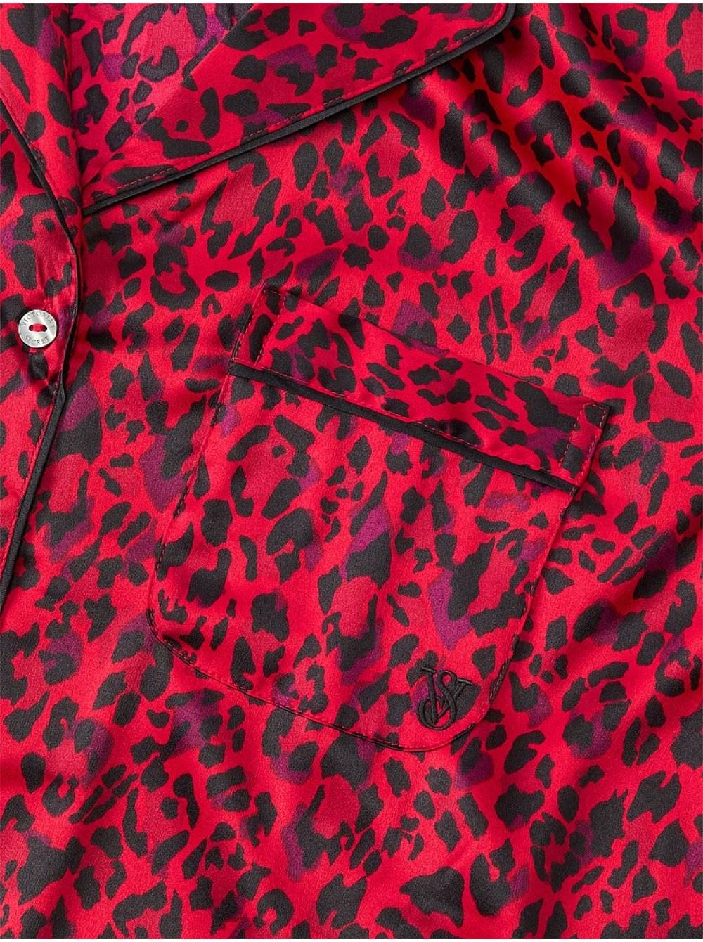 ПІЖАМА SATIN LONG PAJAMA SET LIPSTICK LEOPARD червоний Xs Regular