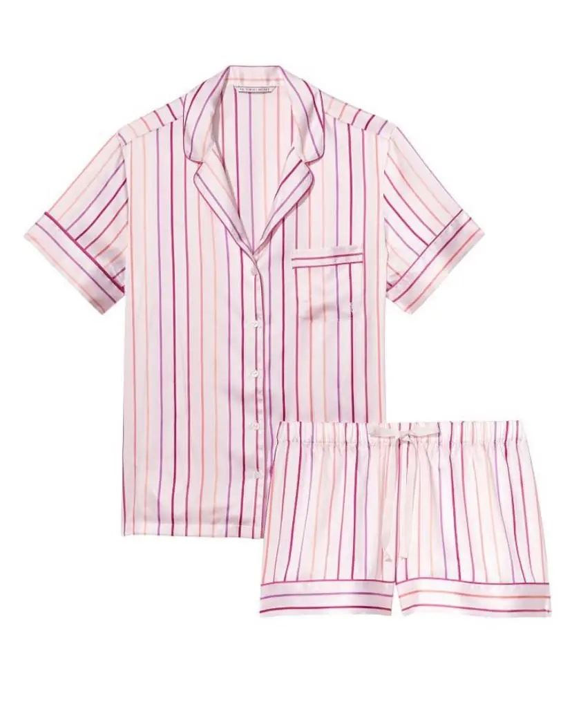 Сатинова піжама satin short pj set з шортами Victoria’s Secret Size XS