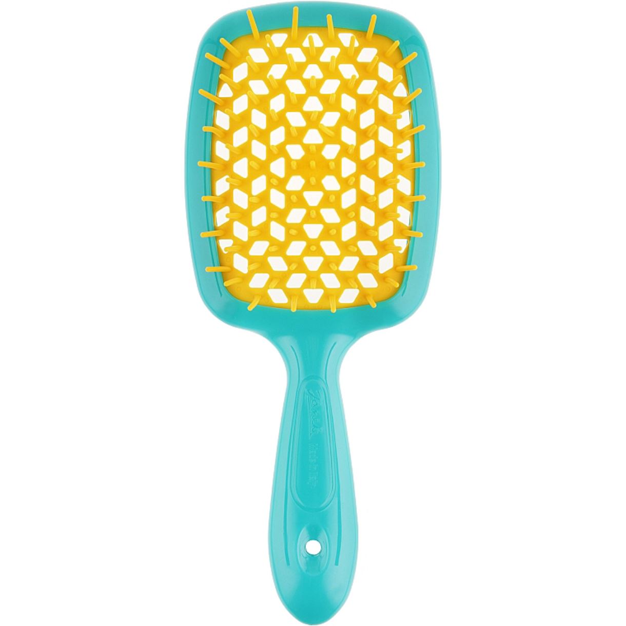 Гребінець для волосся Janeke Superbrush, Бірюзова з жовтим