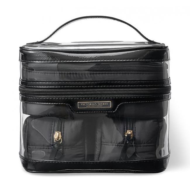 Косметичка 4-в-1 Victoria's Secret Beauty Bag чорна з логотипом