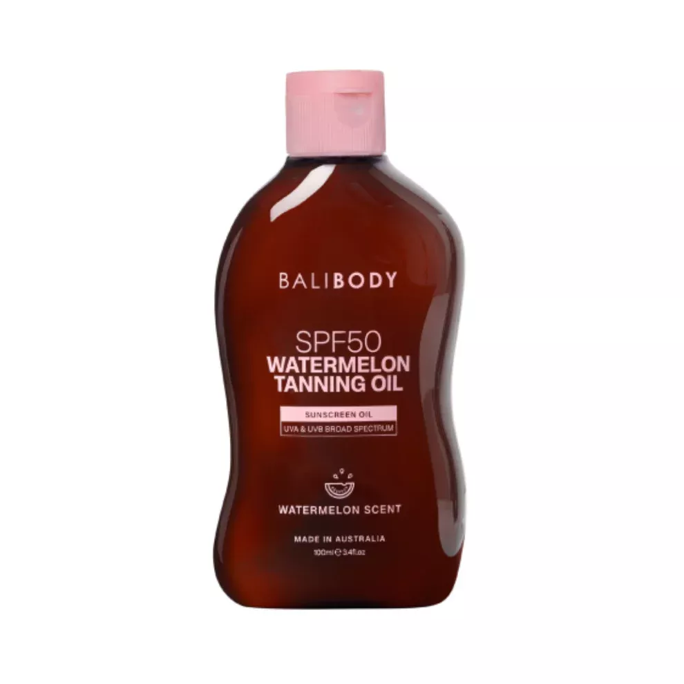 Олія для засмаги з насінням кавуна Watermelon Tanning Oil SPF50, Bali Body 100 мл