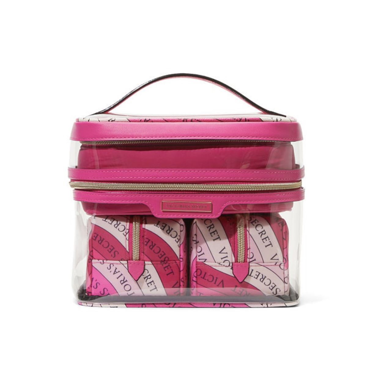 НАБІР КОСМЕТИЧОК 4-IN-1 TRAIN CASE BEAUTY BAG SET PINK SWIRL