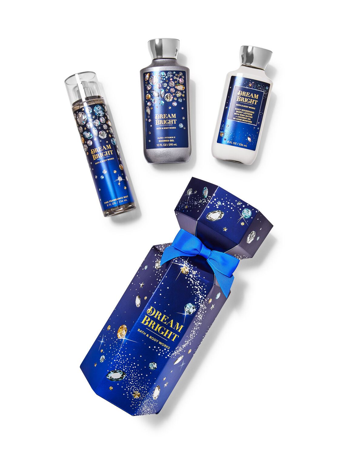 Подарунковий набір Bath and body works - DREAM BRIGHT Gift Box Set (парфумований спрей для тіла (236 мл), лосьйон для тіла (236 мл), гель для душу (295 мл)