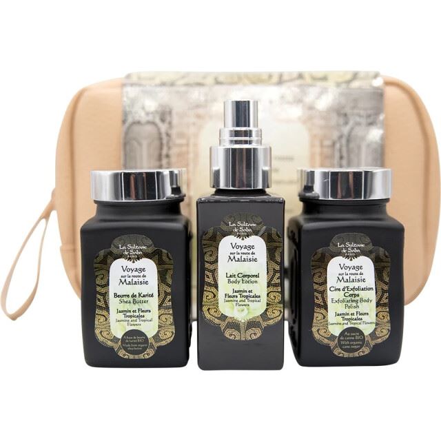 Набір подарунковий для тіла La Sultane De Saba - MALAISIA Gift Set (Champaka and Tropical Flowers) (молочко 50ml + масло 100ml + віск 100ml)