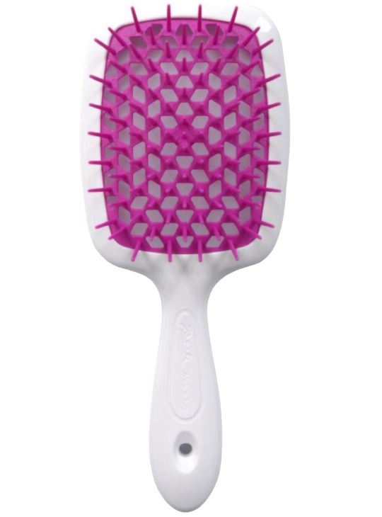 Janeke Superbrush Small - Гребінець для волосся біла з фуксією