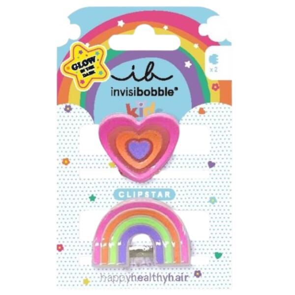 Заколка для волосся invisibobble CLIPSTAR GLOW KIDS Happy Heart