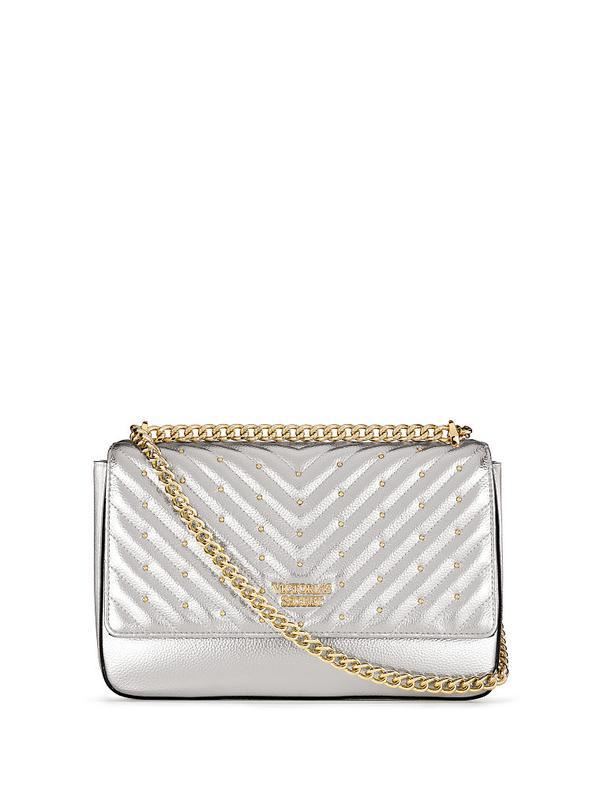 Сумка срібляста Victoria's Secret Small Bond Street Shoulder Bag