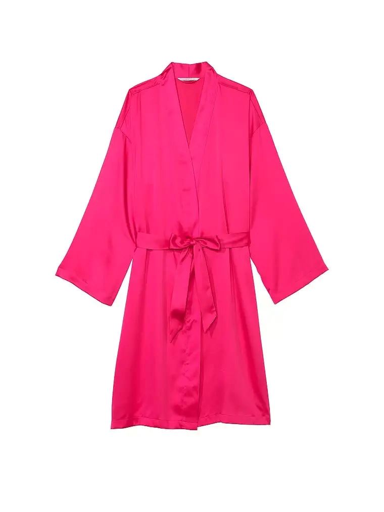 Атласний халат фуксія Satin Midi Robe Victoria's Secret розмір Xs/S