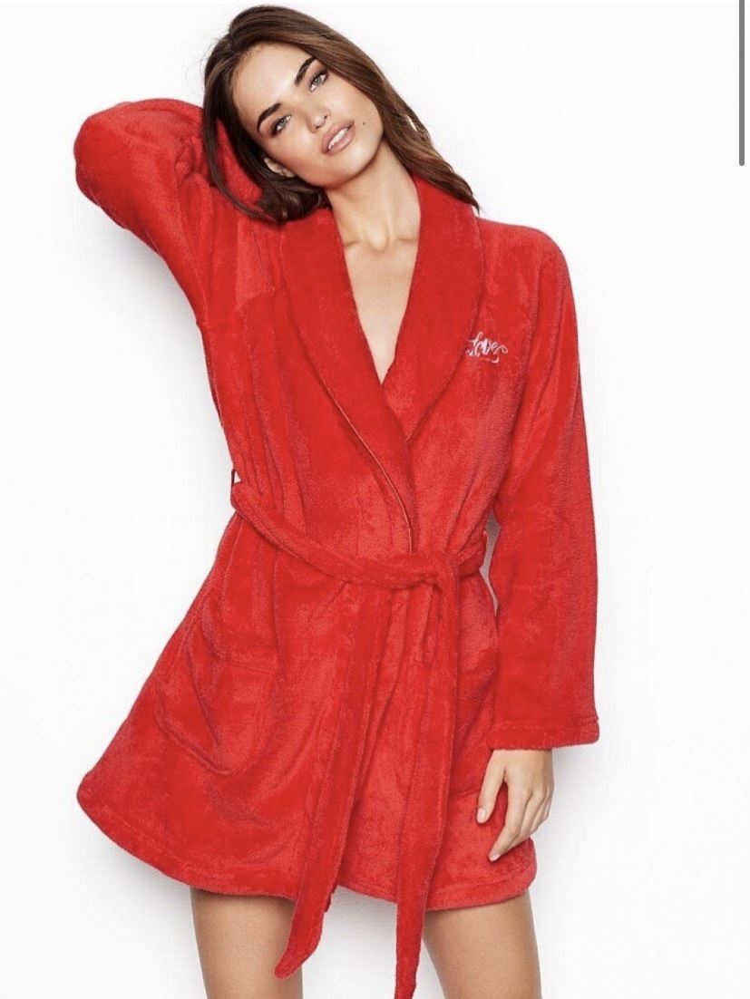Халат Victoria’s Secret Cozy Push Robe Red Size M/L