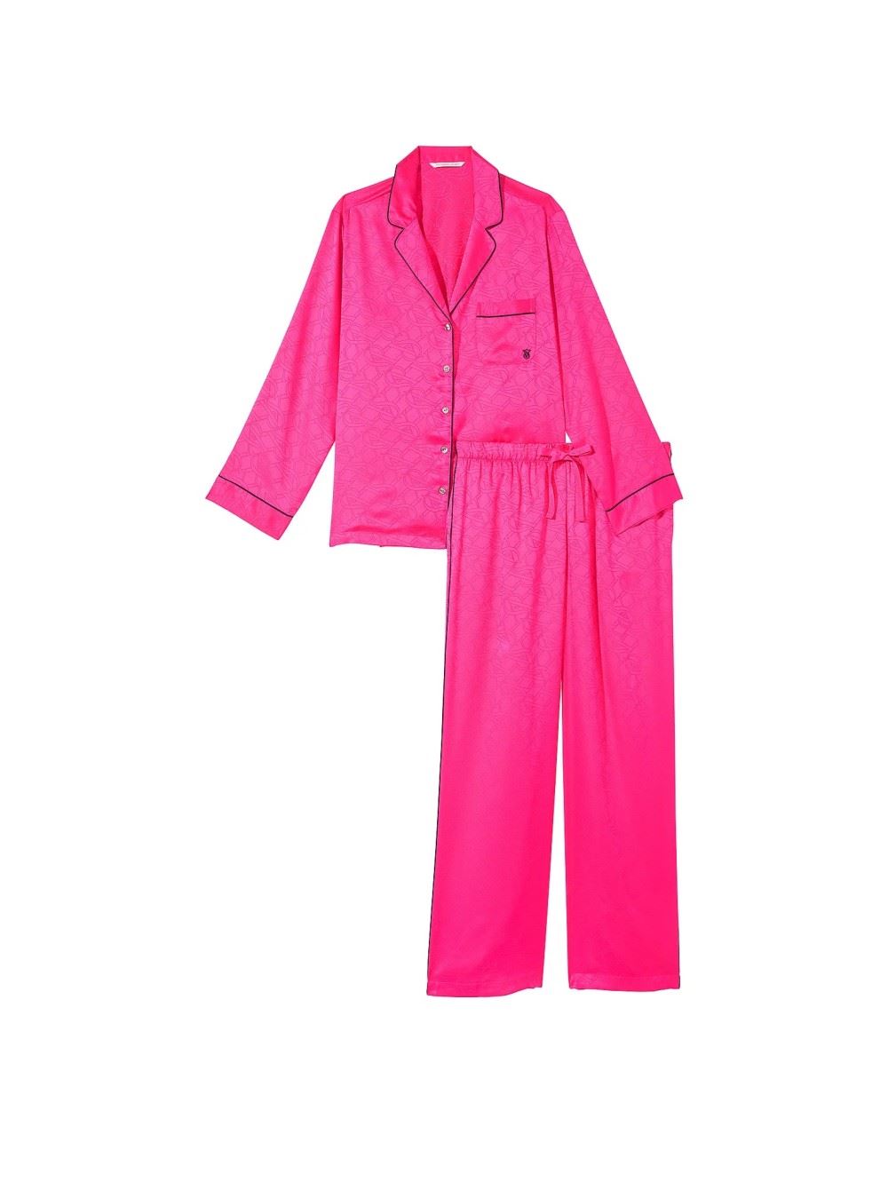 Піжама Satin Long Pajama Set Forever Pink Victoria’s Secret S regular