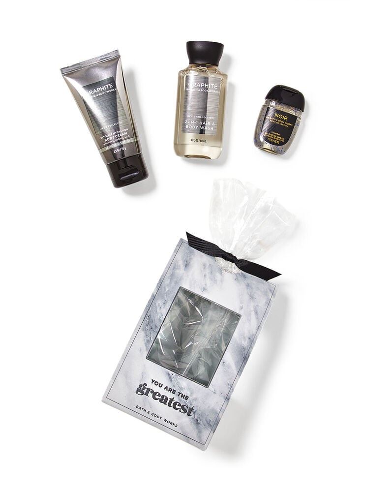 Подарунковий набір Bath and body works - GRAPHITE (you are the greatest) Mini Gift Box Set (крем для тіла (70 мл), гель-шампунь (88 мл) санітайзер (29 мл)