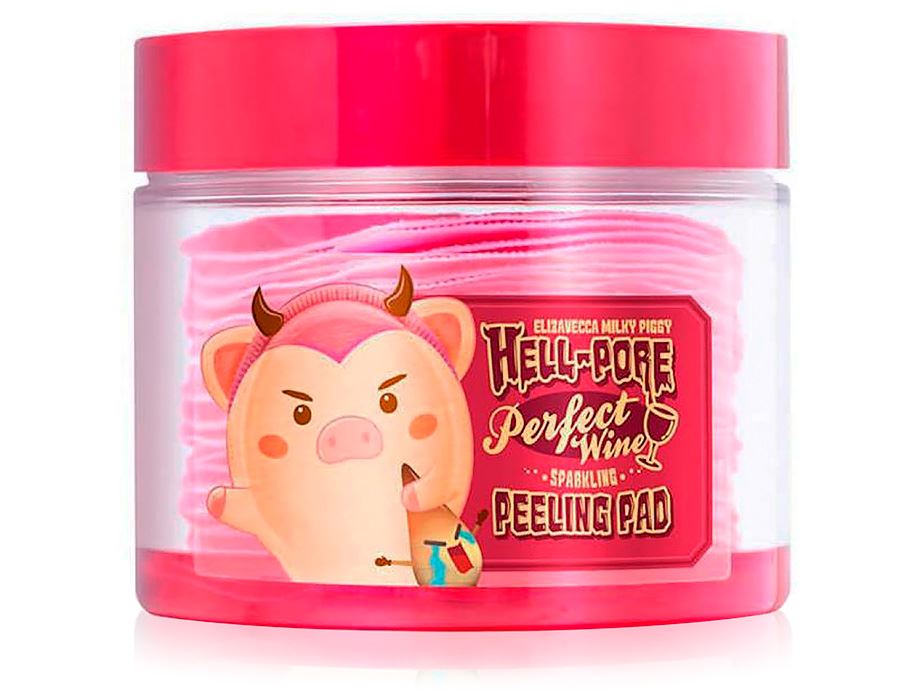 Пилинг-пады на основе красного вина Elizavecca Hell-Pore Perfect Wine Sparkling Peeling Pad 30 шт
