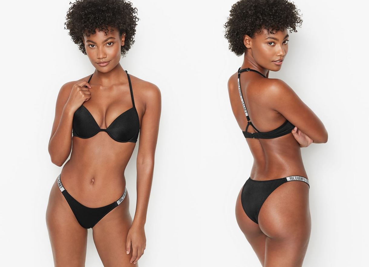 Купальник чорний зі стразами Victoria’s Secret