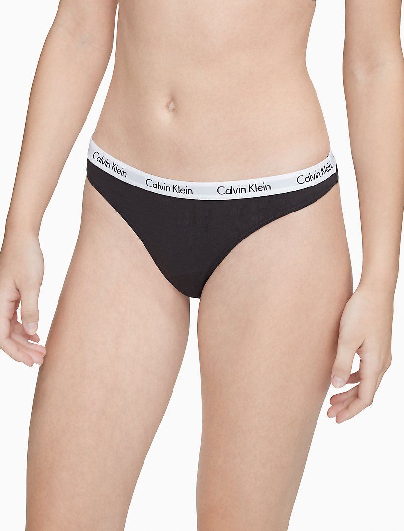 Хлопкові стрінги з резинкою Calvin Klein Logo Cotton Thong размер M
