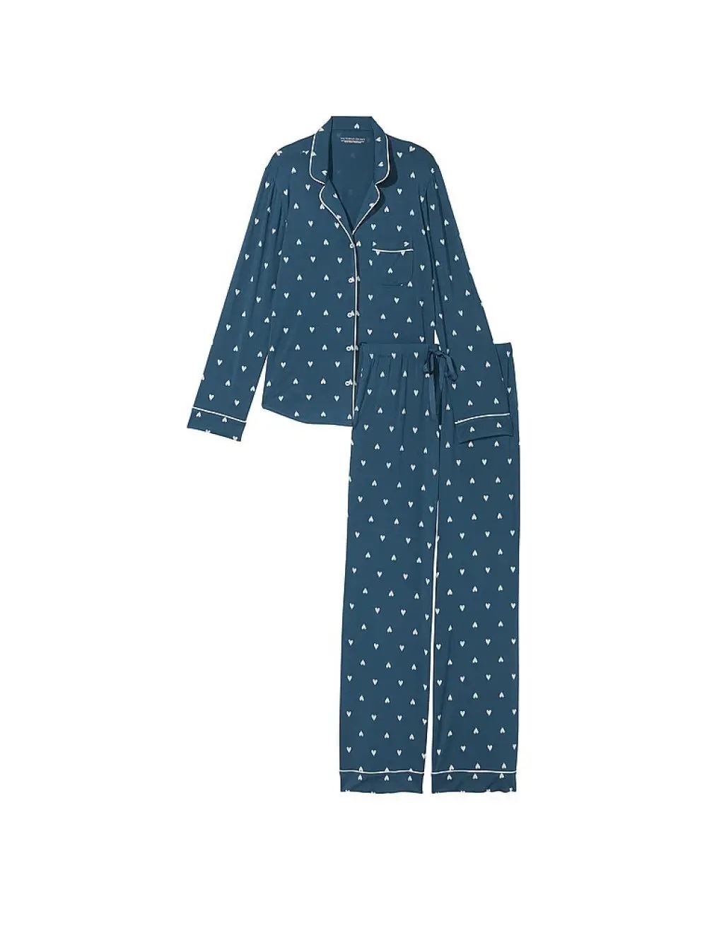 Піжама Modal Long Pajama Set Blue heart Victoria's Secret синя сердечка XS regular