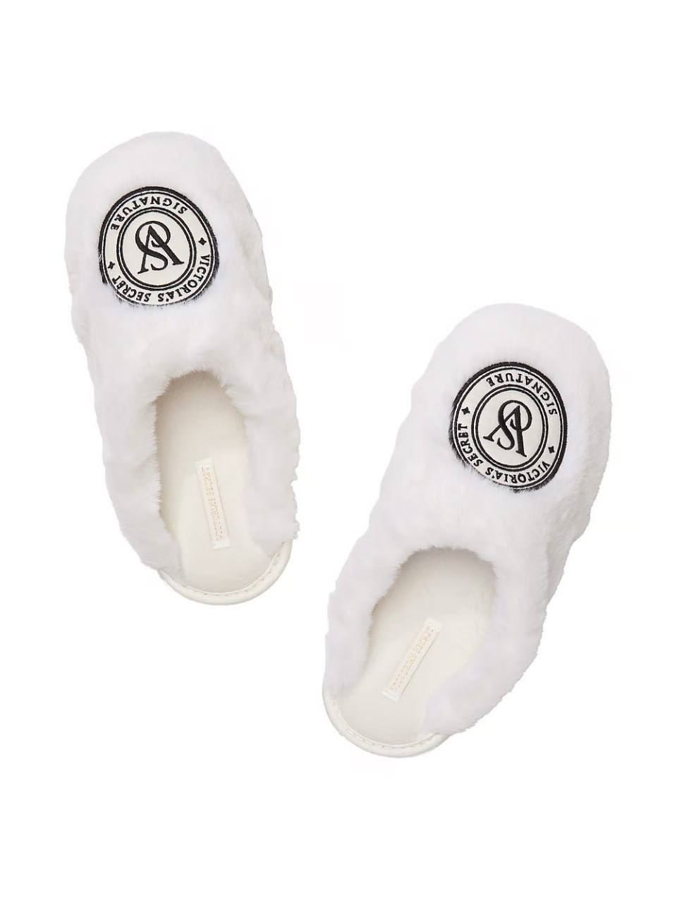 Домашні тапочки Victoria's Secret Closed-Toe Faux Fur Slippers White Size L