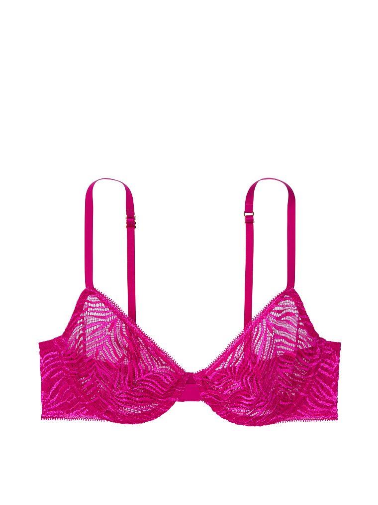 Бюст Victoria’s Secret nlined Zebra Lace Demi Bra pink 32D