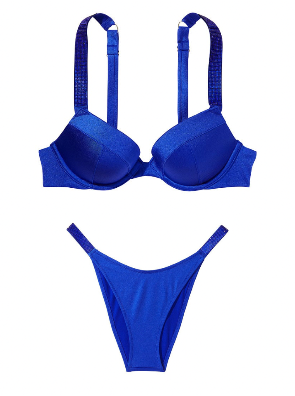 КУПАЛЬНИК SHINE STRAP SEXY TEE PUSH-UP BIKINI SET BLUE OAR