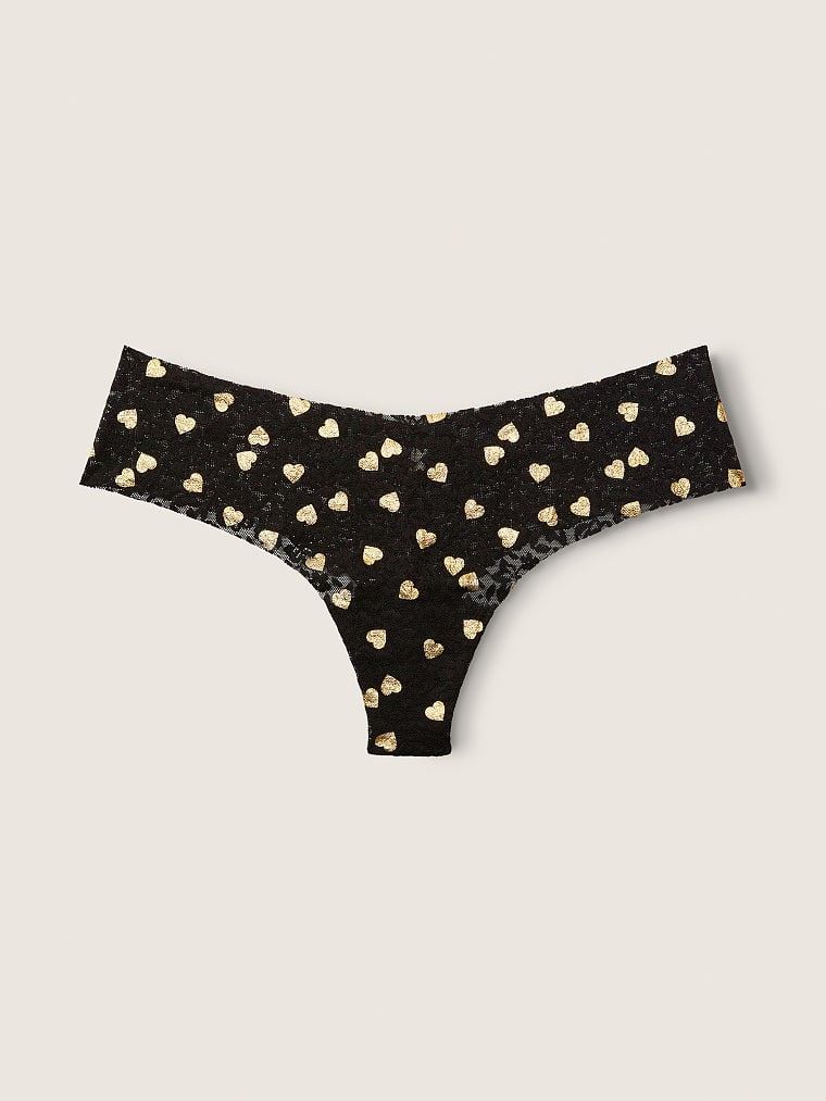 Мереживні трусики тонг PINK NO-SHOW LACE THONG Panty
