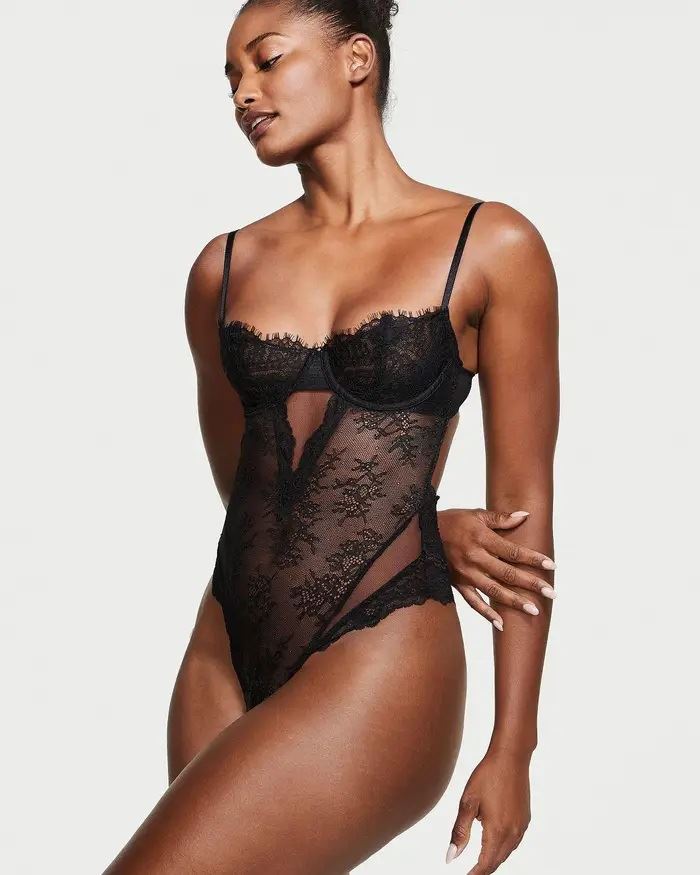 РОЗКІШНИЙ БОДІ VERY SEXY WICKED UNLINED BALCONETTE ВІД VICTORIA'S SECRET - BLACK M
