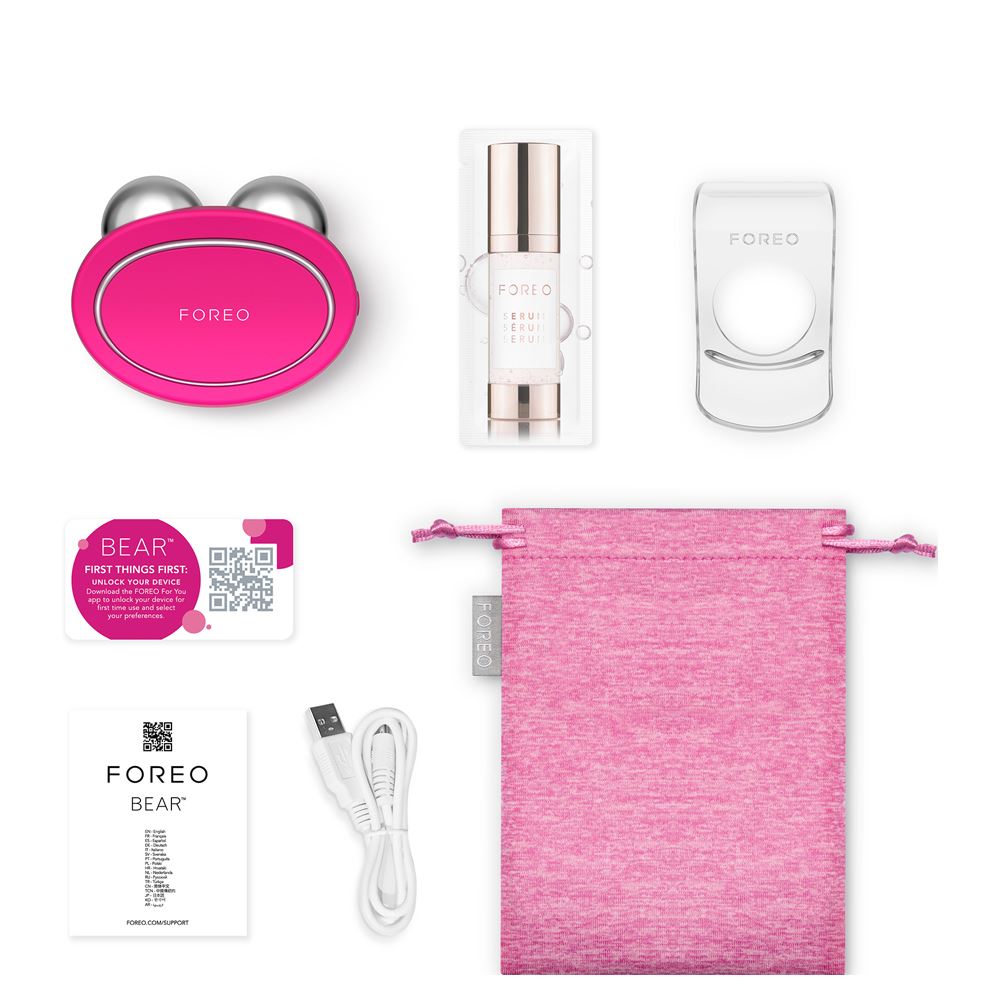 Пристрій для масажу та зміцнення шкіри обличчя Foreo Bear Fuchsia