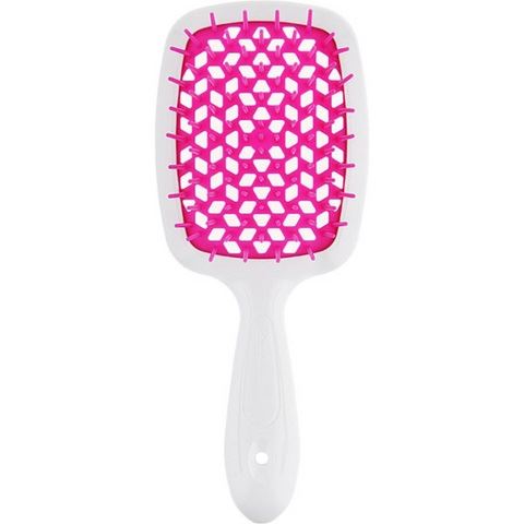 Janeke Superbrush Small - Гребінець для волосся біла з рожевим