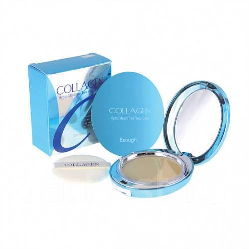 Колагенова пудра зі змінним блоком Enough Collagen Hydro Moisture Two Way Cake SPF 25, тон23