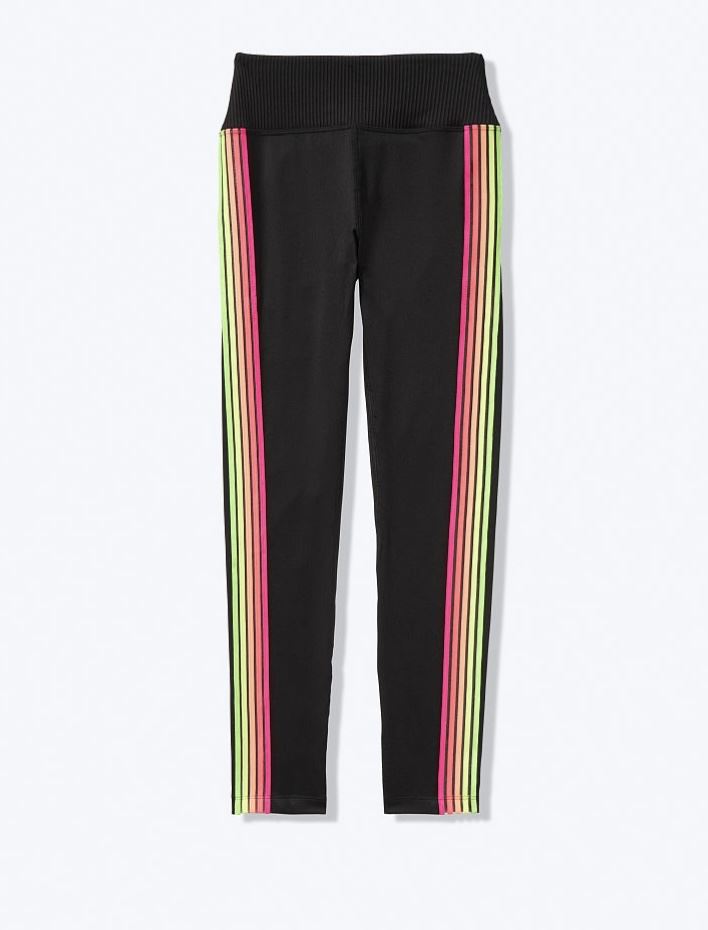 Лосины Victoria’s Secret Pink с радужные Stripe Trim Legging