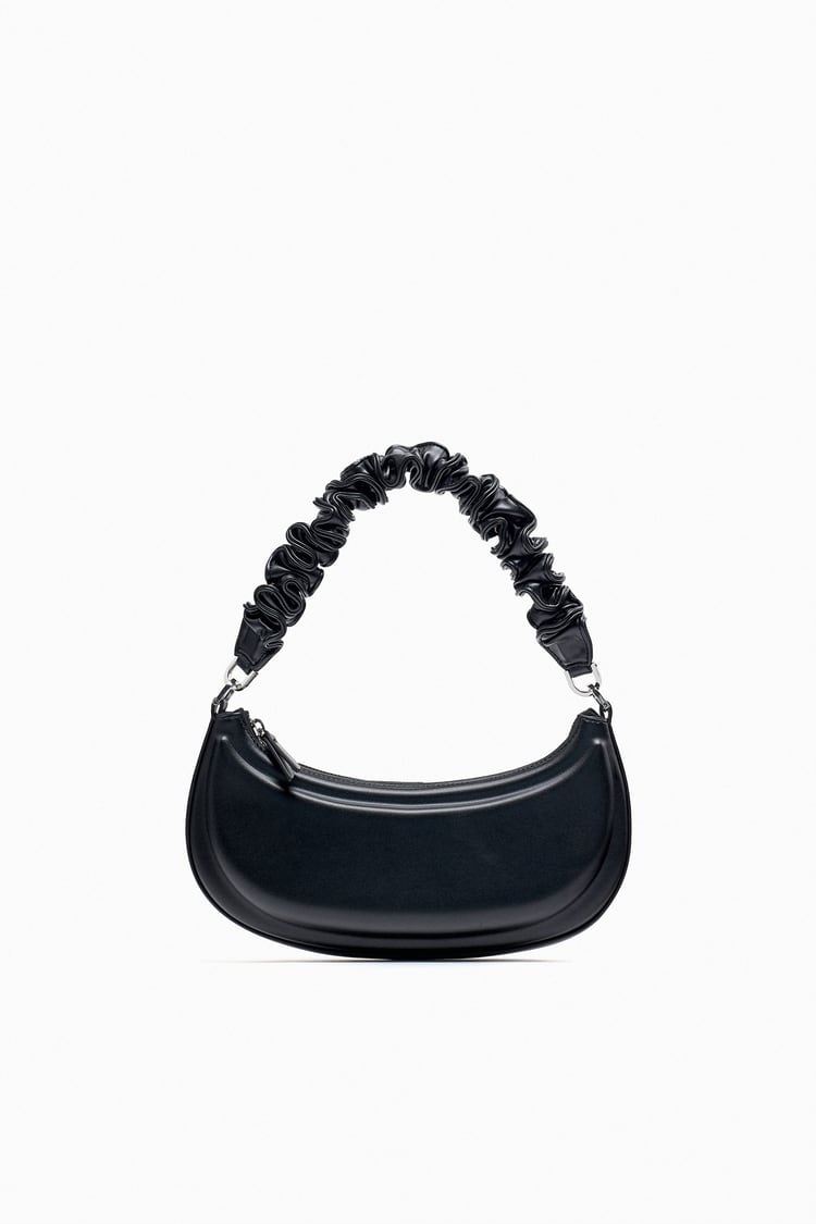 СУМКА ZARA HALF-MOON SHOULDER BAG WITH GATHERED STRAP