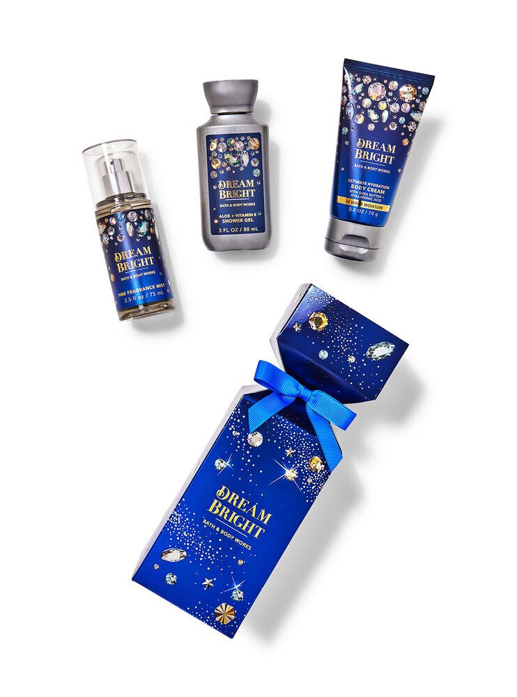 Подарунковий набір Bath and body works - DREAM BRIGHT Mini Gift Box Set (парфумований спрей для тіла (75 мл), лосьйон для тіла (88 мл), гель для душу (88 мл)