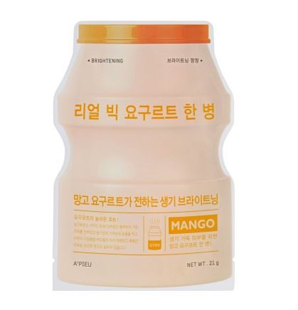 Тканинна маска "Йогурт, манго" A'pieu Real Big Yogurt One Bottle Mask Mango